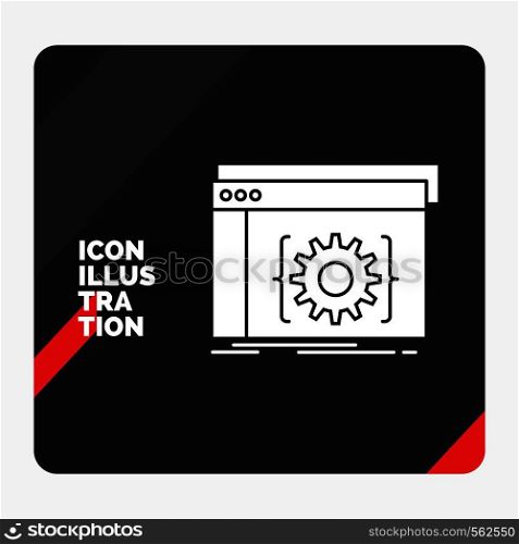 Red and Black Creative presentation Background for Api, app, coding, developer, software Glyph Icon. Vector EPS10 Abstract Template background