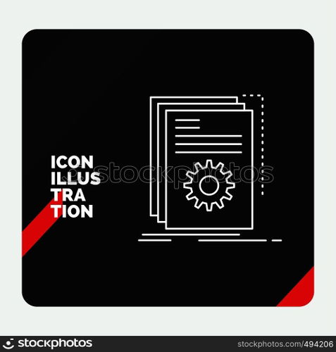 Red and Black Creative presentation Background for App, build, developer, program, script Line Icon. Vector EPS10 Abstract Template background