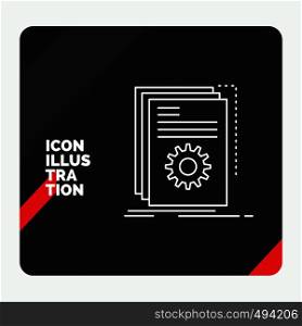 Red and Black Creative presentation Background for App, build, developer, program, script Line Icon. Vector EPS10 Abstract Template background