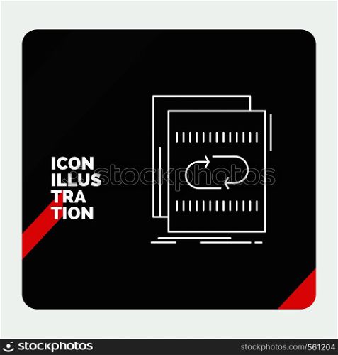 Red and Black Creative presentation Background for Audio, file, loop, mix, sound Line Icon. Vector EPS10 Abstract Template background