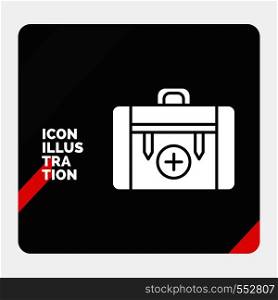 Red and Black Creative presentation Background for bag, camping, health, hiking, luggage Glyph Icon. Vector EPS10 Abstract Template background