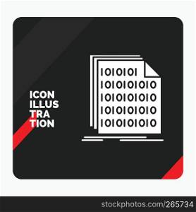Red and Black Creative presentation Background for Binary, code, coding, data, document Glyph Icon