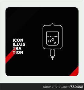 Red and Black Creative presentation Background for blood, test, sugar test, samples Line Icon. Vector EPS10 Abstract Template background