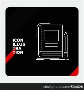 Red and Black Creative presentation Background for Book, business, education, notebook, school Line Icon. Vector EPS10 Abstract Template background