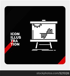Red and Black Creative presentation Background for Business, chart, data, graph, stats Glyph Icon. Vector EPS10 Abstract Template background