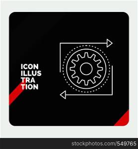 Red and Black Creative presentation Background for Business, gear, management, operation, process Line Icon. Vector EPS10 Abstract Template background
