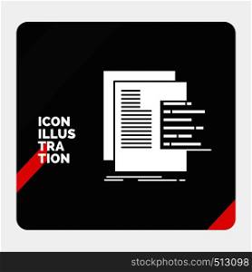 Red and Black Creative presentation Background for chart, data, graph, reports, valuation Glyph Icon. Vector EPS10 Abstract Template background