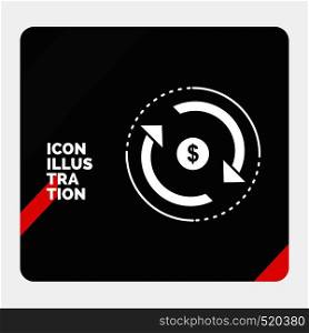 Red and Black Creative presentation Background for Circulation, finance, flow, market, money Glyph Icon. Vector EPS10 Abstract Template background
