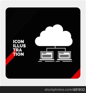 Red and Black Creative presentation Background for cloud, network, server, internet, data Glyph Icon. Vector EPS10 Abstract Template background