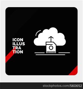 Red and Black Creative presentation Background for cloud, upload, save, data, computing Glyph Icon. Vector EPS10 Abstract Template background