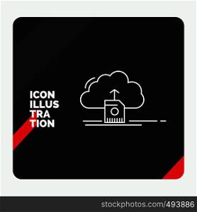 Red and Black Creative presentation Background for cloud, upload, save, data, computing Line Icon. Vector EPS10 Abstract Template background