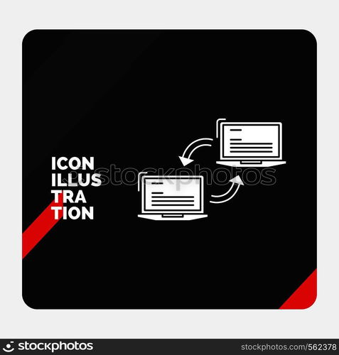 Red and Black Creative presentation Background for Computer, connection, link, network, sync Glyph Icon. Vector EPS10 Abstract Template background