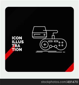 Red and Black Creative presentation Background for Console, game, gaming, playstation, play Line Icon. Vector EPS10 Abstract Template background