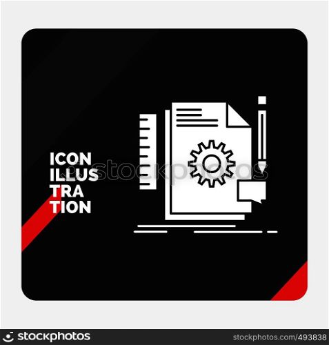 Red and Black Creative presentation Background for Creative, design, develop, feedback, support Glyph Icon. Vector EPS10 Abstract Template background