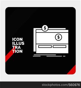 Red and Black Creative presentation Background for Crowdfunding, funding, fundraising, platform, website Glyph Icon. Vector EPS10 Abstract Template background