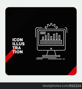 Red and Black Creative presentation Background for dashboard, admin, monitor, monitoring, processing Line Icon. Vector EPS10 Abstract Template background