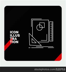 Red and Black Creative presentation Background for Design, layout, page, sketch, sketching Line Icon. Vector EPS10 Abstract Template background