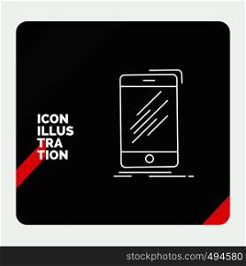 Red and Black Creative presentation Background for Device, mobile, phone, smartphone, telephone Line Icon. Vector EPS10 Abstract Template background
