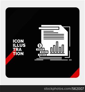Red and Black Creative presentation Background for economy, finance, money, information, reports Glyph Icon. Vector EPS10 Abstract Template background