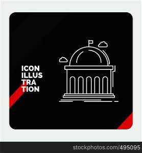 Red and Black Creative presentation Background for Library, school, education, learning, university Line Icon. Vector EPS10 Abstract Template background