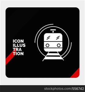 Red and Black Creative presentation Background for metro, train, smart, public, transport Glyph Icon. Vector EPS10 Abstract Template background