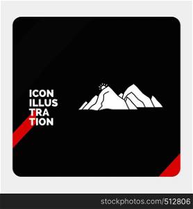 Red and Black Creative presentation Background for mountain, landscape, hill, nature, scene Glyph Icon. Vector EPS10 Abstract Template background