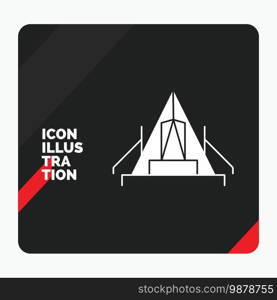 Red and Black Creative presentation Background for tent, c&ing, c&, c&site, outdoor Glyph Icon. Vector EPS10 Abstract Template background