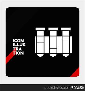Red and Black Creative presentation Background for Test, Tube, Science, laboratory, blood Glyph Icon. Vector EPS10 Abstract Template background