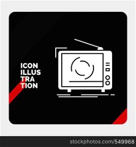 Red and Black Creative presentation Background for tv, ad, advertising, television, set Glyph Icon. Vector EPS10 Abstract Template background
