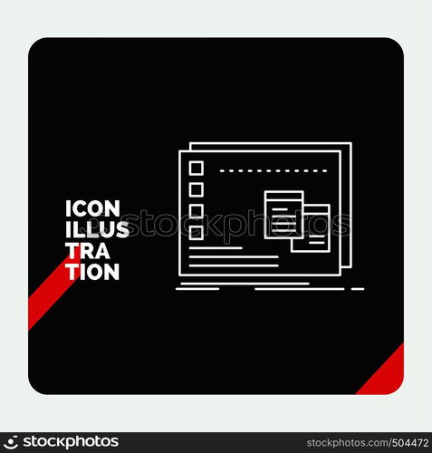 Red and Black Creative presentation Background for Window, Mac, operational, os, program Line Icon. Vector EPS10 Abstract Template background