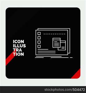 Red and Black Creative presentation Background for Window, Mac, operational, os, program Line Icon. Vector EPS10 Abstract Template background