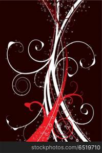 Red and black floral background with copy space for text. abstract red nature
