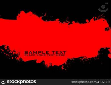 red and black ink splat background with room for copy