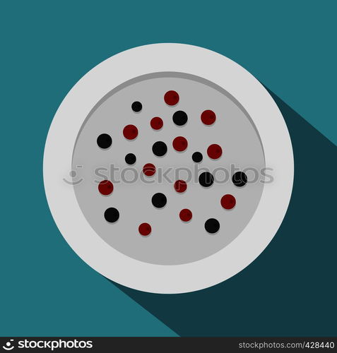 Red and black peppercorns icon. Flat illustration of red and black peppercorns vector icon for web isolated on baby blue background. Red and black peppercorns icon, flat style