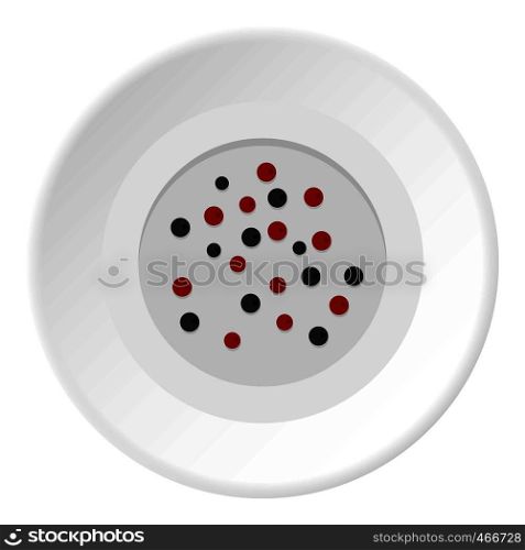 Red and black peppercorns icon in flat circle isolated on white background vector illustration for web. Red and black peppercorns icon circle