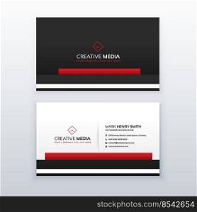 red and black professional business card design template