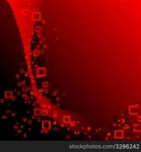 red and black squares composition, abstract vector art illustration