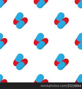 Red and blue capsule pill pattern seamless background texture repeat wallpaper geometric vector. Red and blue capsule pill pattern seamless vector
