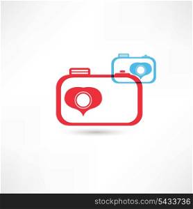 Red and blue nice cameras icon