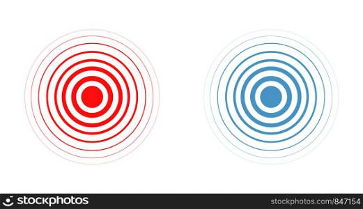 red and blue ring. pain circle in flat design. Eps10. red and blue ring. pain circle in flat design