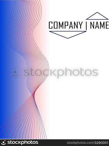 red and blue with text background