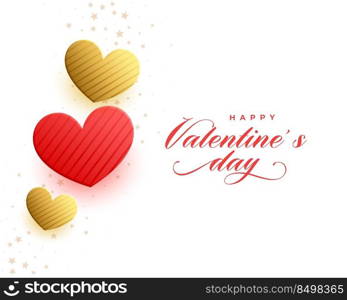 red and golden valentines day hearts background