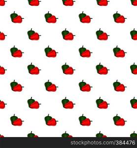 Red and green sweet pepper pattern. Cartoon illustration of red and green sweet pepper vector pattern for web. Red and green sweet pepper pattern, cartoon style