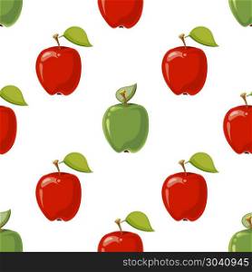 Red and green vector apples seamless pattern. Red and green vector apples seamless pattern. Illustration of fruit background