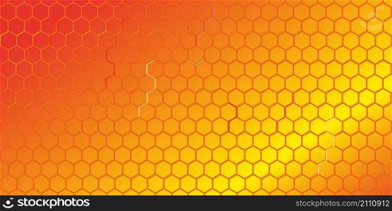 Red and orange honeycomb, flat, vector illustration