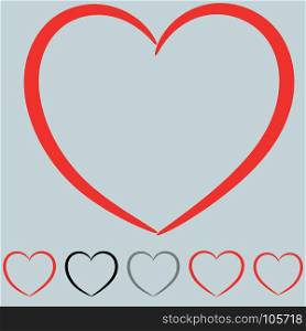Red and other color heart in the art style.. Red and other color heart in the art style it is set icons.