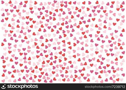 red and pink heart pattern on white background