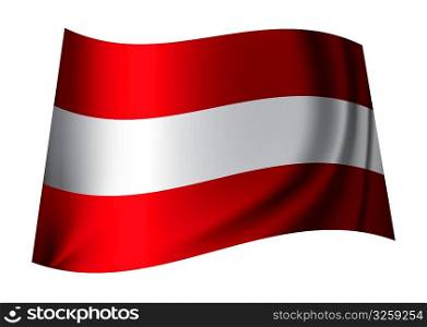 red and white austrian flag flying in the breeze