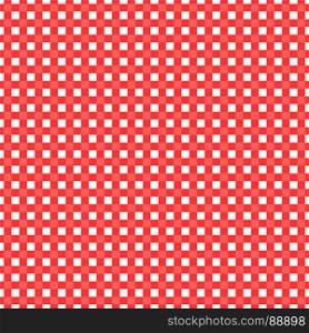 Red and white checked tablecloth. Red and white gingham background with fabric texture, suitable for designs