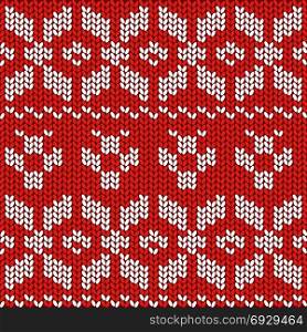 Red and White Christmas Festive Sweater Fairisle Design. Knitting Pattern for Winter Designs. Red and White Christmas Festive Sweater Fairisle Design. Knitting Pattern for Winter Designs.